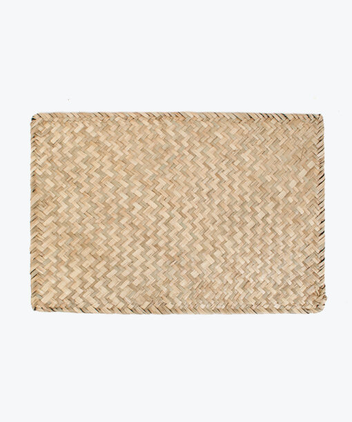 Natural rectangular woven seagrass table placemat for dining room & restaurant
