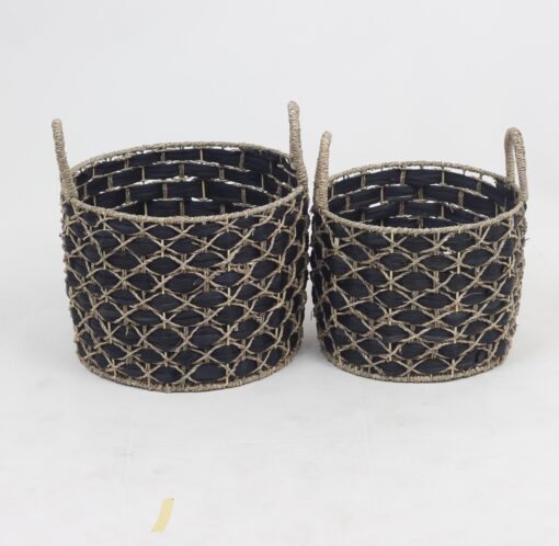 Water hyacinth woven baskets with handles wholesale