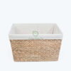 rectangular water hyacinth hamper with cotton linen - w 06 05 230 01