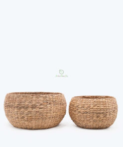 set of 2 round water hyacinth storage baskets from $5.00