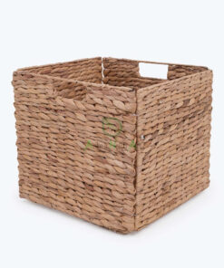 Natural Square Woven Water Hyacinth Toys Storage Basket