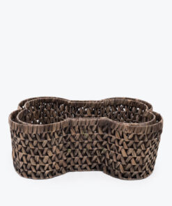 Natural Woven Water Hyacinth Bone Shape Toy Storage Basket