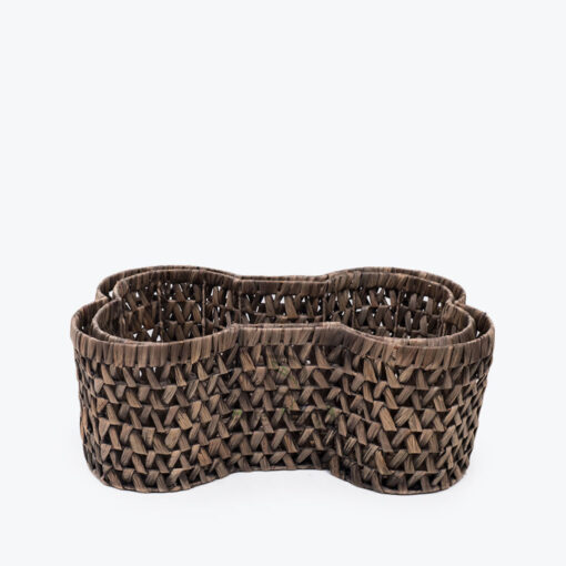 Natural Woven Water Hyacinth Bone Shape Toy Storage Basket