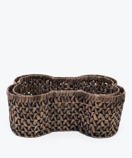 Natural Woven Water Hyacinth Bone Shape Toy Storage Basket