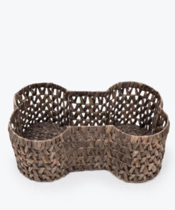 Natural Woven Water Hyacinth Bone Shape Toy Storage Basket