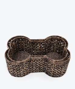 Natural Woven Water Hyacinth Bone Shape Toy Storage Basket