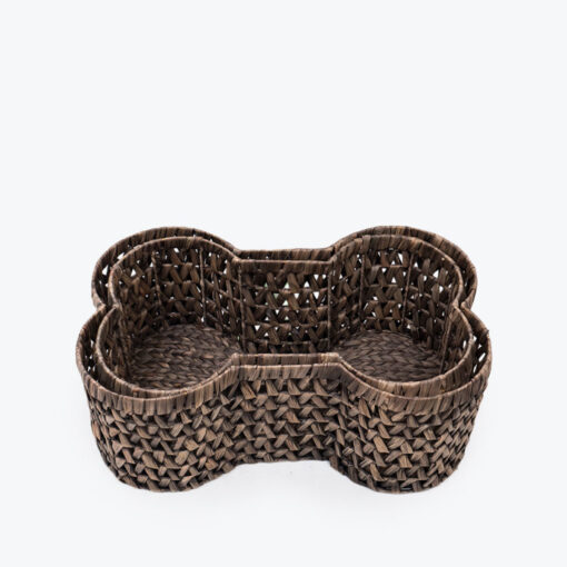 Natural Woven Water Hyacinth Bone Shape Toy Storage Basket