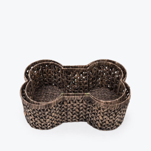 Natural Woven Water Hyacinth Bone Shape Toy Storage Basket