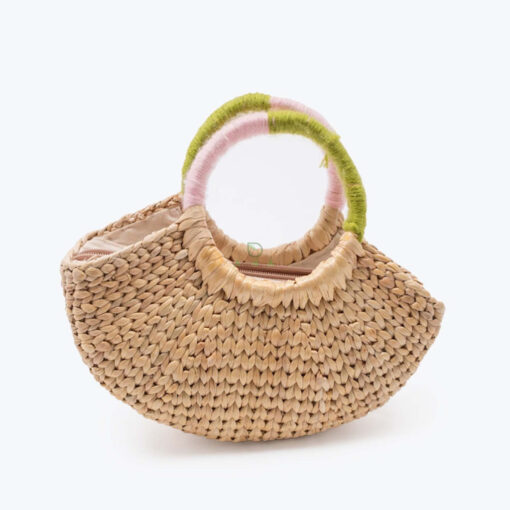 Natural Water Hyacinth Semicircular Fashion Bag Bali From Vietnam