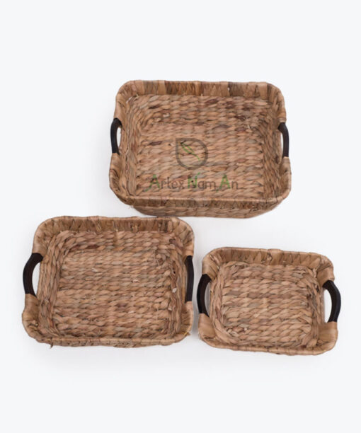 Water Hyacinth Hamper Trays Wholesale With Handles W 06 05 338 01