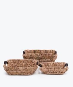 Water Hyacinth Hamper Trays Wholesale With Handles W 06 05 338 01