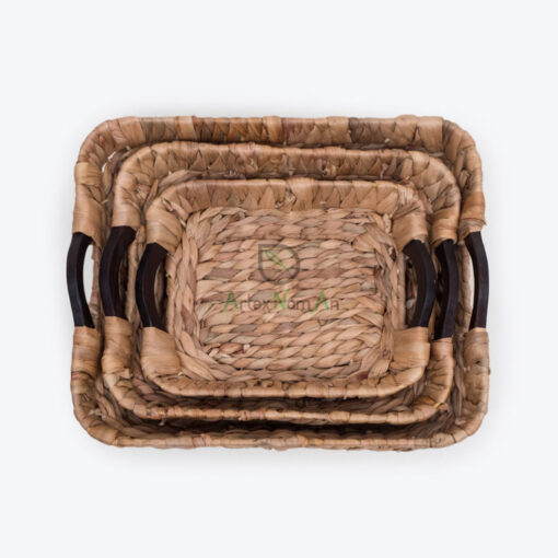 Water Hyacinth Hamper Trays Wholesale With Handles W 06 05 338 01