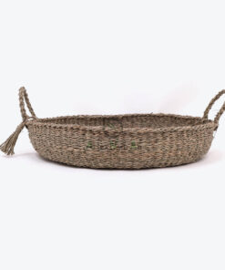 Wholesale Flat Round Basket Tray Made Of Seagrass SG 06 03 017 01
