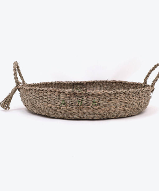 Wholesale Flat Round Basket Tray Made Of Seagrass SG 06 03 017 01
