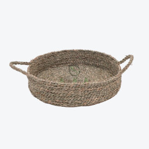 Wholesale Flat Round Basket Tray Made Of Seagrass SG 06 03 017 01