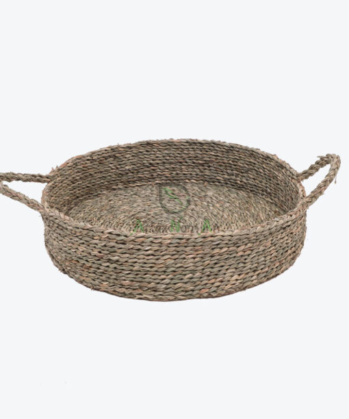 Wholesale Flat Round Basket Tray Made Of Seagrass SG 06 03 017 01