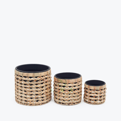 Wholesale Woven Water Hyacinth Indoor Planter Manufactured in Vietnam W 06 16 022 01