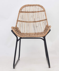 Wholesale rattan chair with metal frame for Japandi style