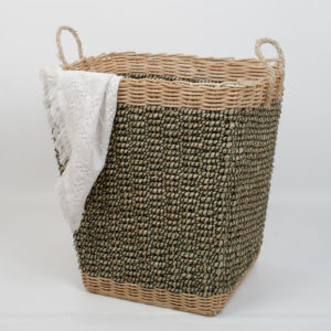 woven seagrass laundry basket with handles from only $14.58