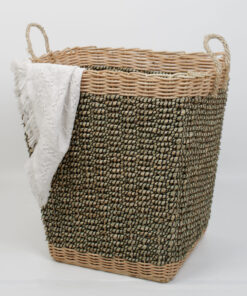 woven seagrass laundry basket with handles from only $14.58