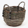 SET of 2 Bi-color Seagrass Planter With Handles With Plastic Lining