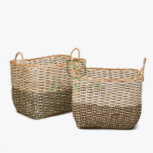 Large Seagrass Storage Laundry Basket With Lid SG0100011201