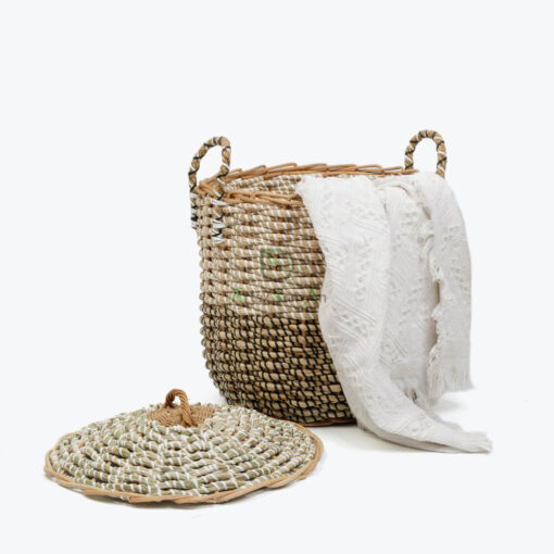 Seagrass Basket Bin With Lid SG0100021901