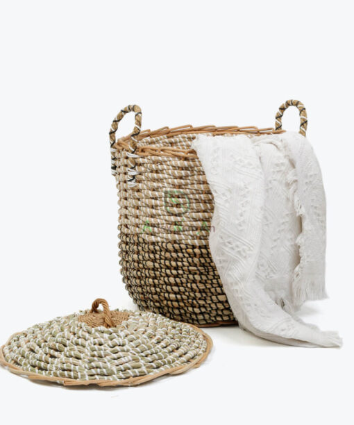 Seagrass Basket Bin With Lid SG0100021901