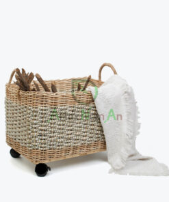 Seagrass Log Storage Basket With Wheels SG0100022001