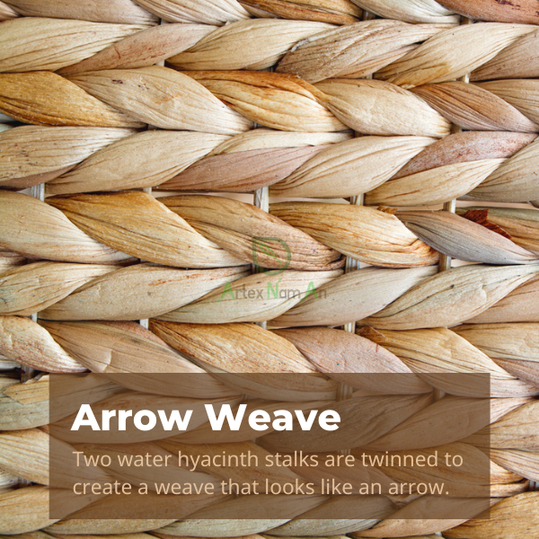 Arrow weave of water hyacinth basket