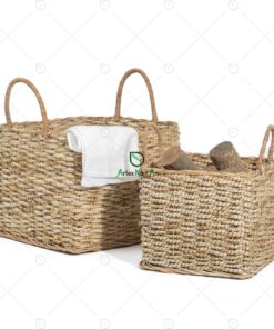 Cube Banana Log Storage Basket with Handles