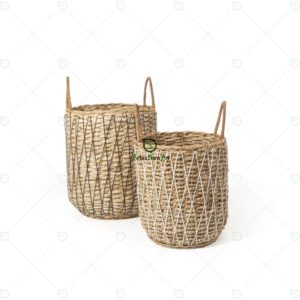 Wicker Banana Laundry Hamper Basket with Handles