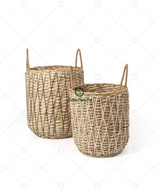 Wicker Banana Laundry Hamper Basket with Handles