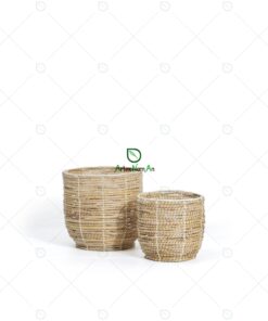 Wicker Banana Floor Plant Pot