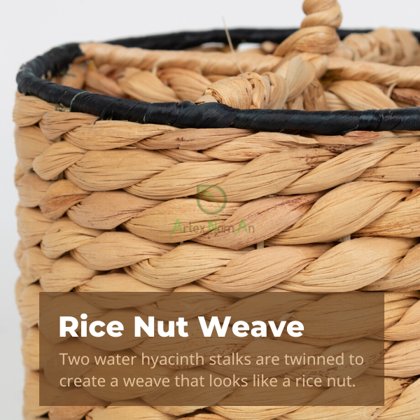 Rice nut weave of water hyacinth basket