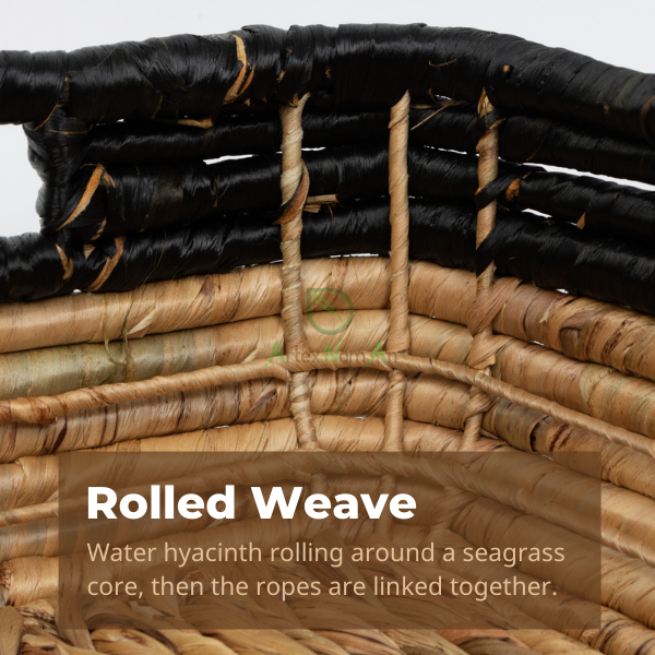Rolled Weave of Water hyacinth baskets and Home Decor wholesale