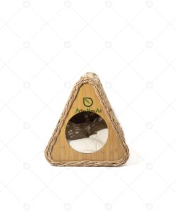 Triangle Cat House with Soft Cushion Banana & Wooden