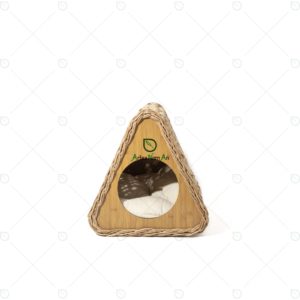 Triangle Cat House with Soft Cushion Banana & Wooden