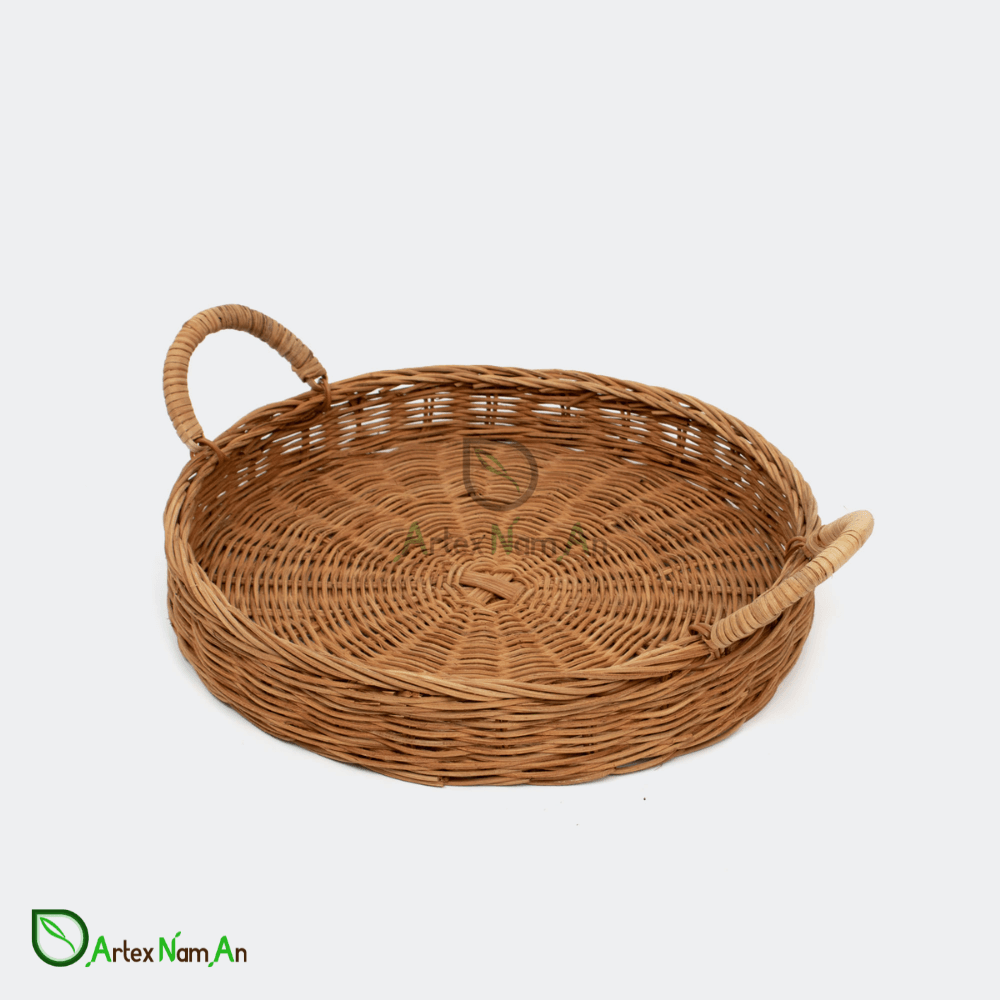 Vietnam rattan vs wicker tray with handles 