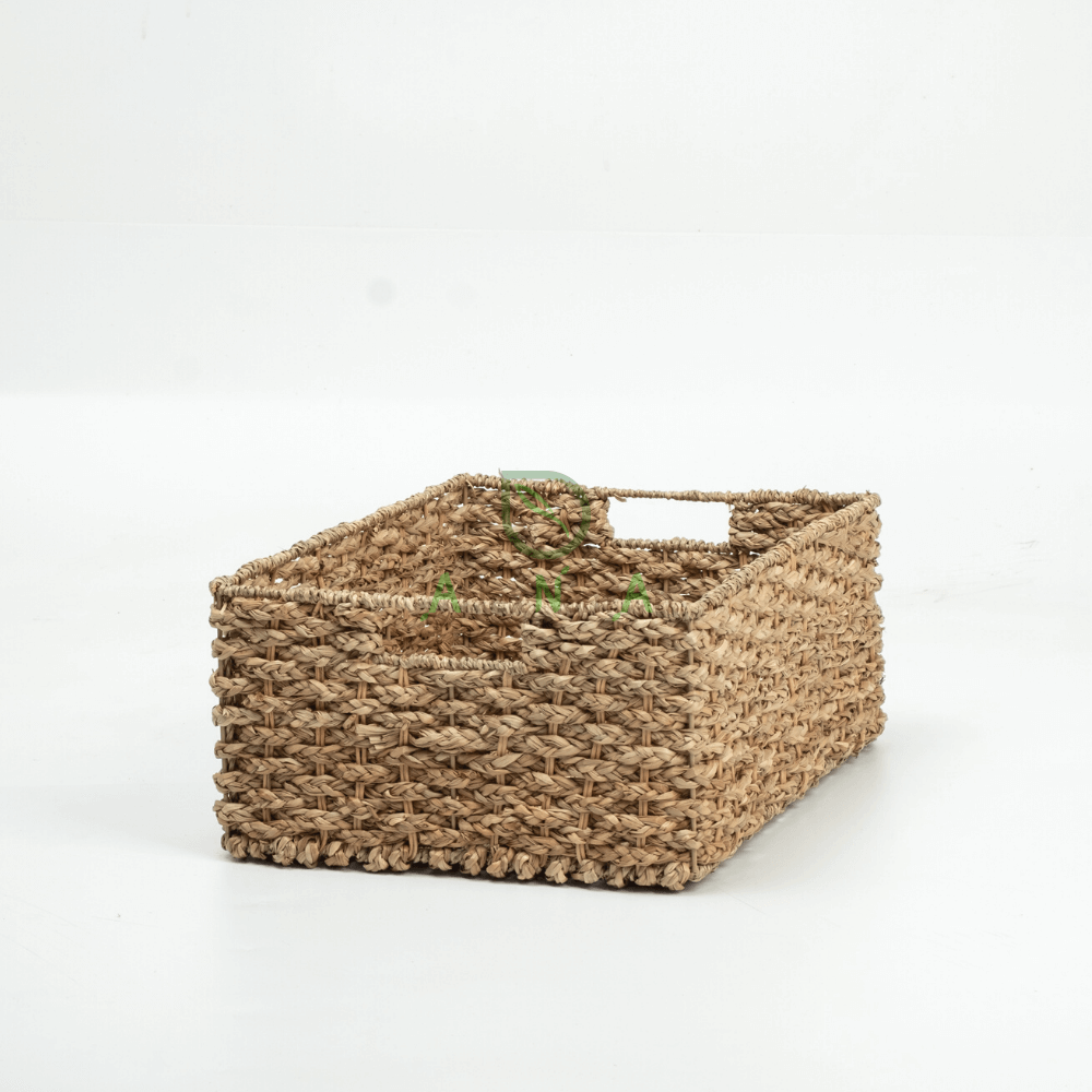 Square seagrass storage cubes also organic storage bin