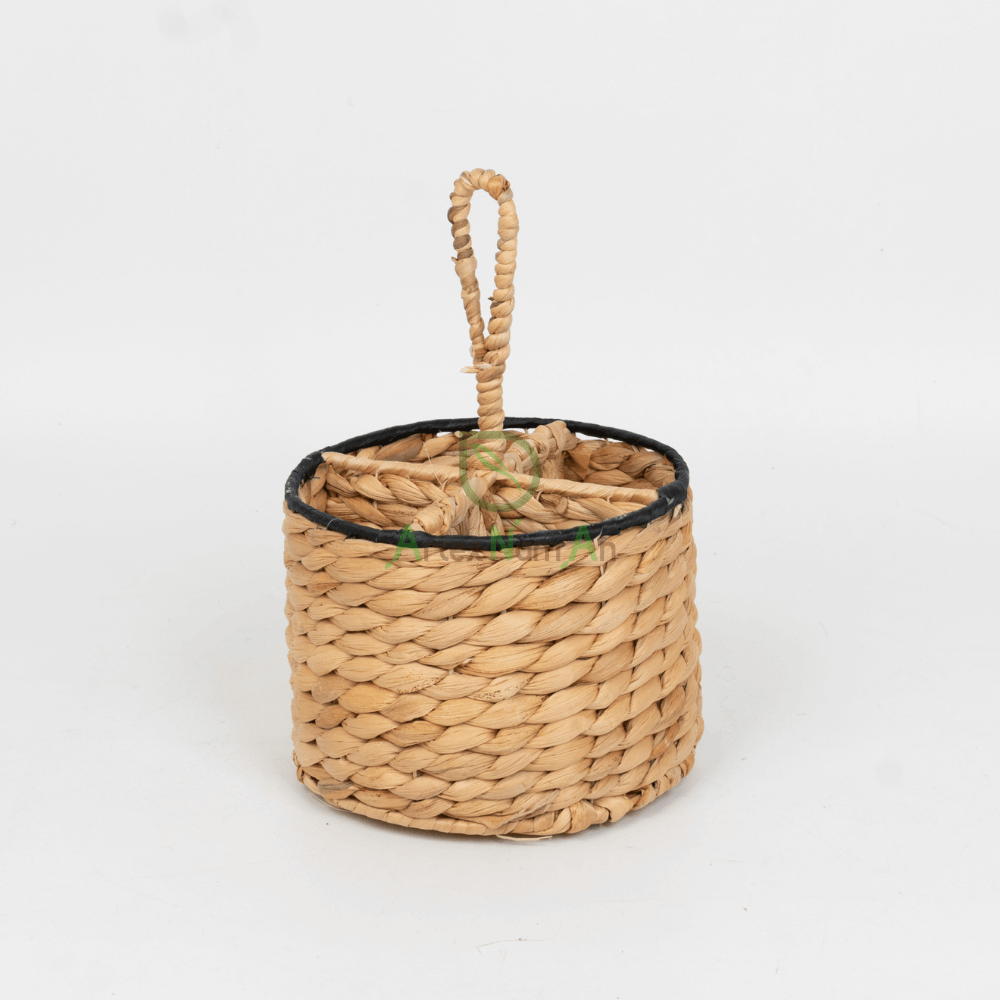 Water hyacinth woven utensil caddy
