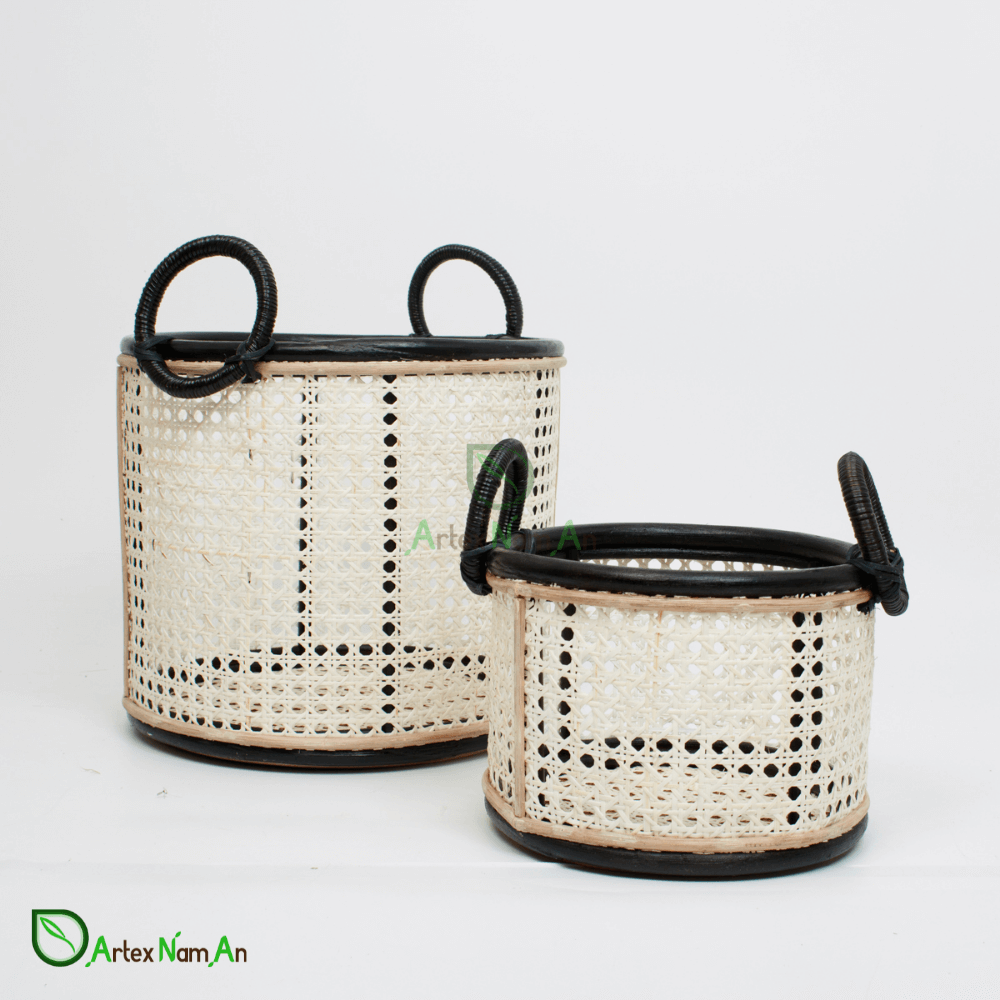 Wholesale wicker baskets with handles made from rattan