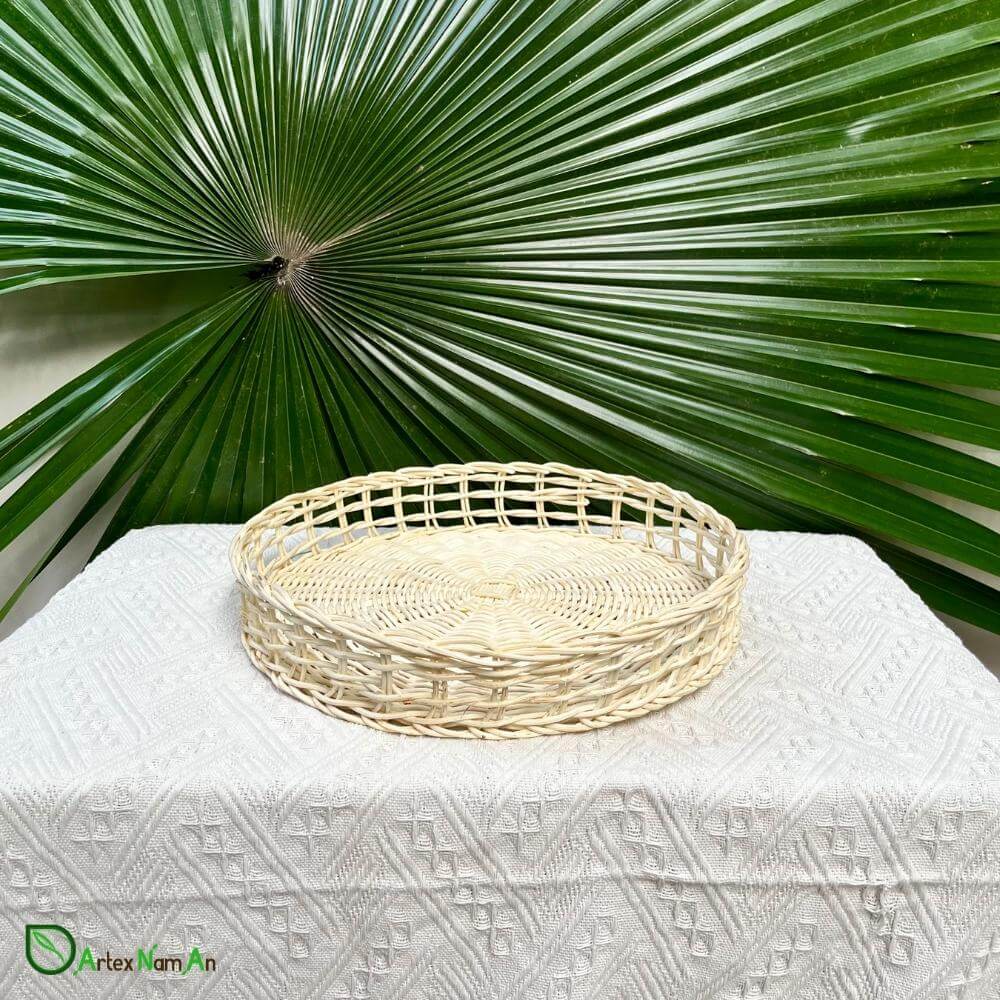 Rattan cane vs Bamboo  - Rattan core  woven serving trays  in bulk