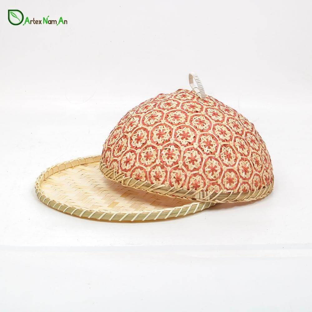 Rattan cane vs bamboo  - Wholesale woven bamboo food  cover set