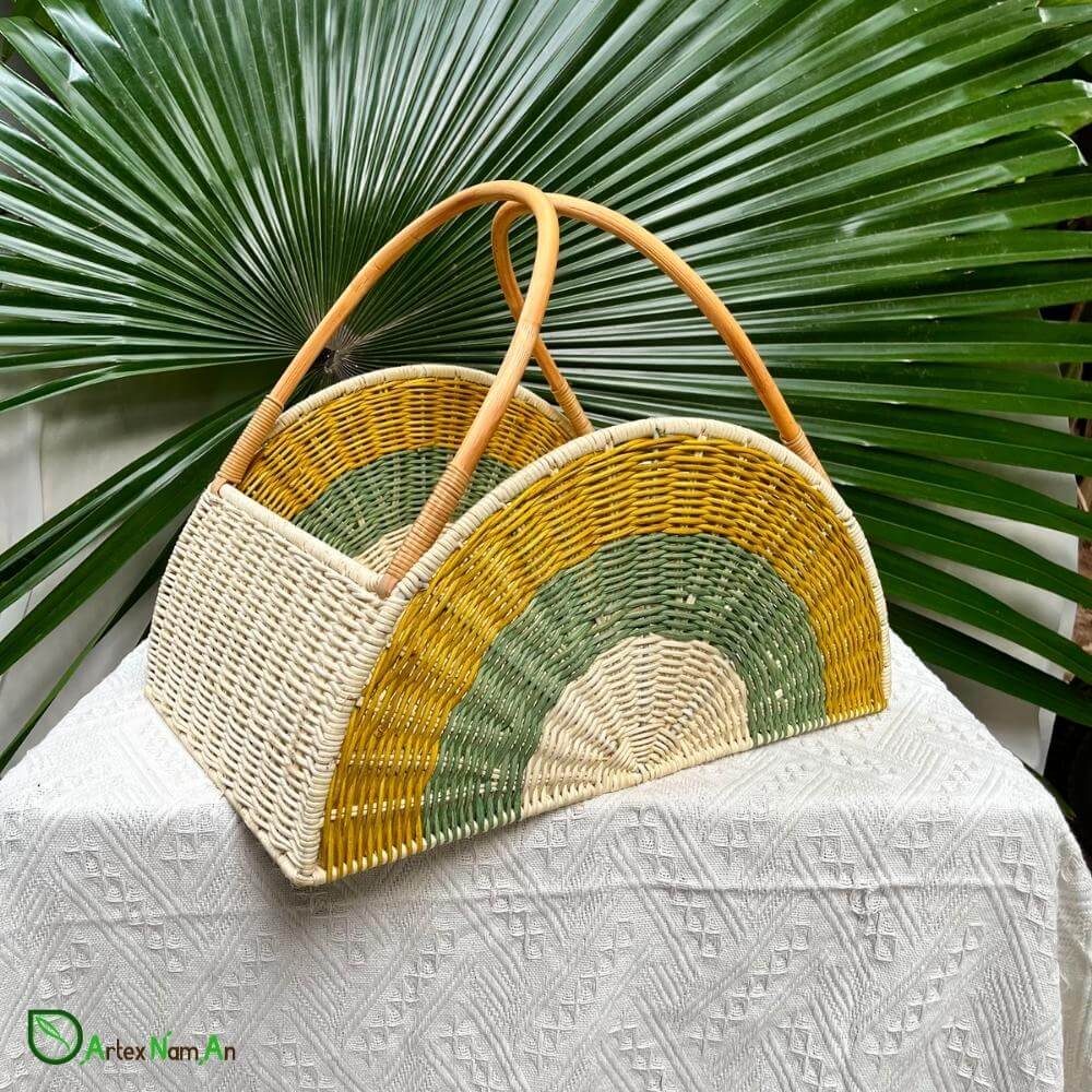 Rattan cane vs Bamboo  - Painted rattan core woven baskets wholesale