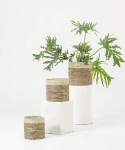 Two-tone Natural Woven Seagrass Wholesale Indoor Planters