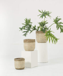 Two-color Seagrass Scandinavian Plant Pots Wholesale