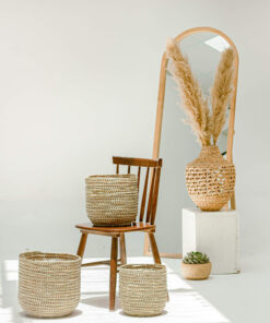 Monochrome Seagrass Wicker Pots For Plants Wholesale