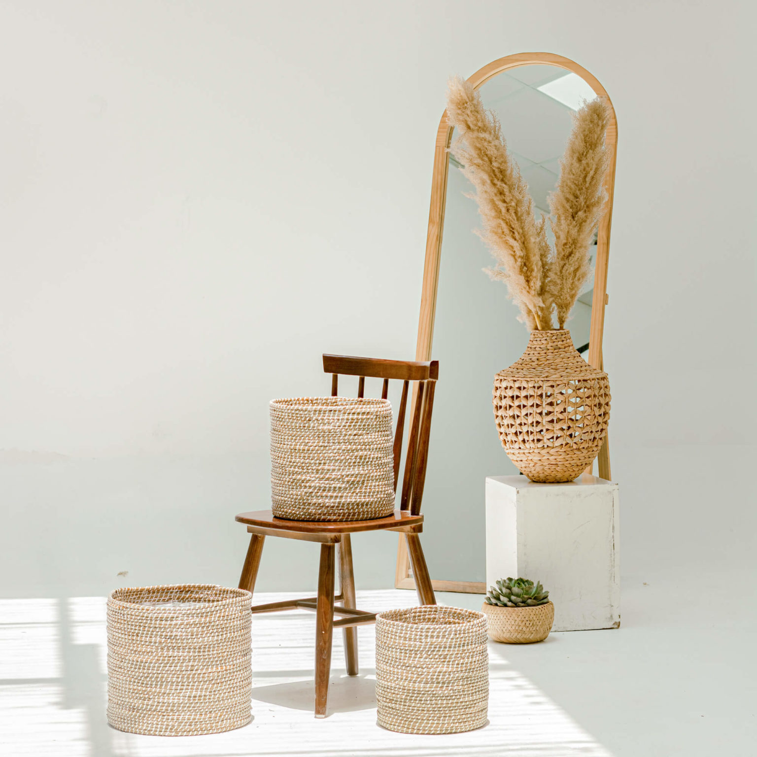 Minimal Woven Seagrass Baskets For Plants Wholesale
