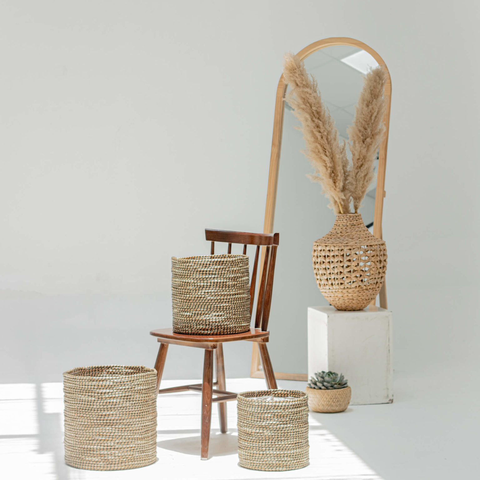 Natural Seagrass Banana Wicker Planters Indoor Wholesale
